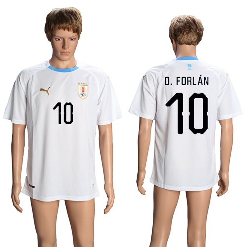 Uruguay #10 D.Forlan Away Soccer Country Jersey